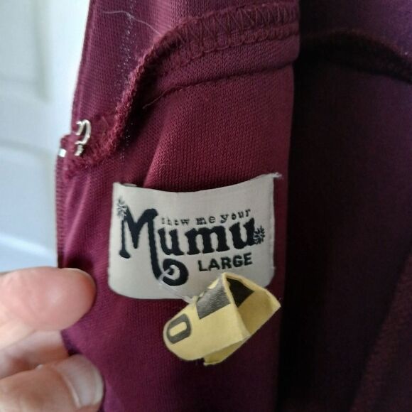 Show Me Your Mumu Jenn Maxi Dress Merlot Fitted Bodice Deep Neckline - Picture 8 of 16